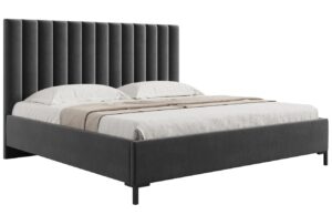 Micadoni Sametová postel Allison 200 x 200 cm s úložným prostorem