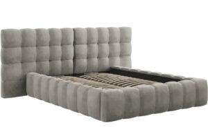 Micadoni Sametová postel Mamaia 140 x 200 cm s úložným prostorem