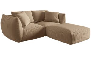 Micadoni Sametová rohová pohovka Chris 220 cm