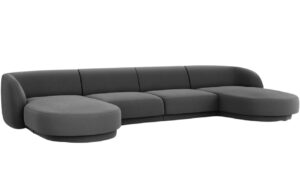 Micadoni Sametová rohová pohovka Miley 340 cm