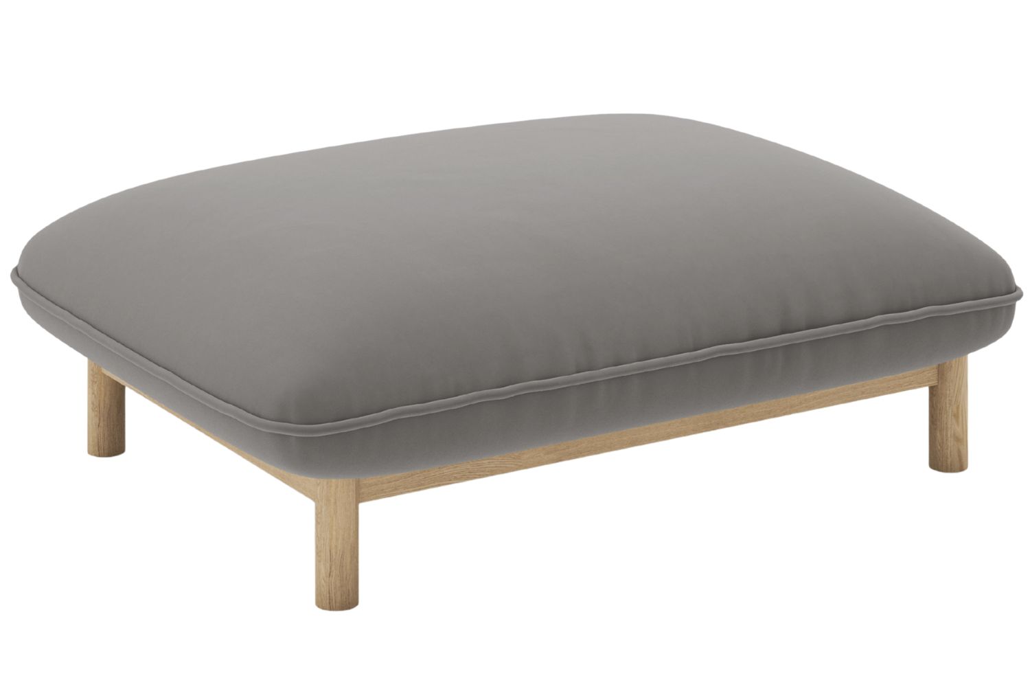 Micadoni Šedá sametová podnožka Ada 95 x 65 cm