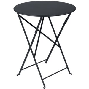 Antracitov&yacute; kovov&yacute; skl&aacute;dac&iacute; stůl Fermob Bistro &Oslash; 60 cm