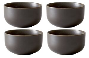 Audo CPH Set čtyř tmavě hnědo &scaron;ed&yacute;ch porcel&aacute;nov&yacute;ch misek AUDO NEW NORM 7