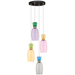 Barevn&eacute; skleněn&eacute; z&aacute;věsn&eacute; LED světlo Nova Luce Pluma 42 cm