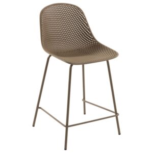 B&eacute;žov&aacute; plastov&aacute; barov&aacute; židle Kave Home Quinby 65 cm