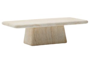 B&eacute;žov&yacute; cementov&yacute; zahradn&iacute; stolek Kave Home Drasi 140 x 70 cm