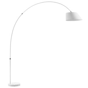 B&iacute;l&aacute; bavlněn&aacute; stojac&iacute; lampa Kave Home May 189-220 cm