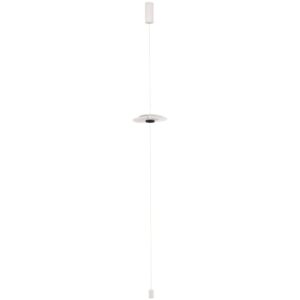 B&iacute;l&aacute; kovov&aacute; stojac&iacute; LED lampa Nova Luce Olea 390 cm