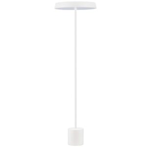 B&iacute;l&aacute; kovov&aacute; stojac&iacute; LED lampa Nova Luce Vetro 136 cm