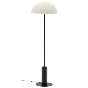 B&iacute;l&aacute; kovov&aacute; stojac&iacute; lampa Kave Home Nibla 140 cm