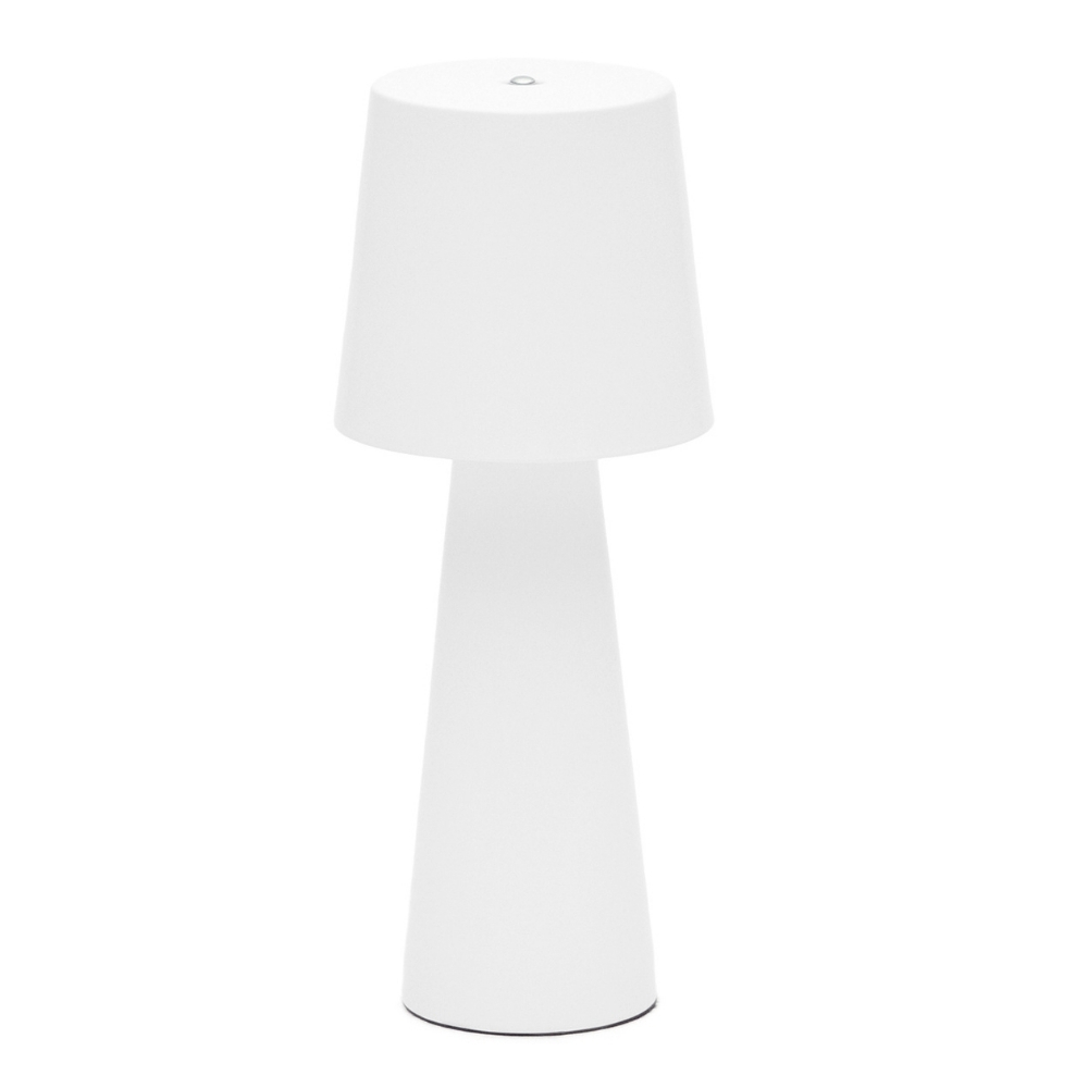 Bílá kovová zahradní stolní LED lampa Kave Home Arenys S
