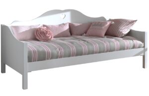 B&iacute;l&aacute; lakovan&aacute; dětsk&aacute; postel/pohovka Vipack Amori 90 x 200 cm