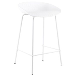 B&iacute;l&aacute; plastov&aacute; barov&aacute; židle Somcasa Netta 74 cm