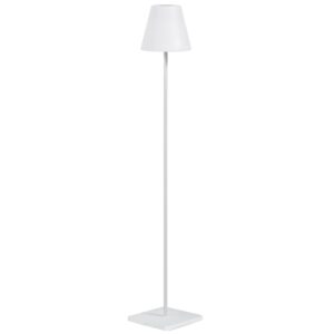 B&iacute;l&aacute; plastov&aacute; sol&aacute;rn&iacute; stojac&iacute; LED lampa Kave Home Amaray 120 cm
