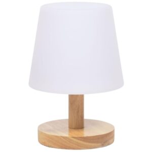 B&iacute;l&aacute; plastov&aacute; zahradn&iacute; stoln&iacute; LED lampa Kave Home Ambar