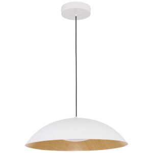 B&iacute;l&eacute; kovov&eacute; z&aacute;věsn&eacute; LED světlo Nova Luce Glim 60 cm