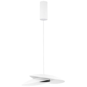 B&iacute;l&eacute; kovov&eacute; z&aacute;věsn&eacute; LED světlo Nova Luce Olea 48 cm