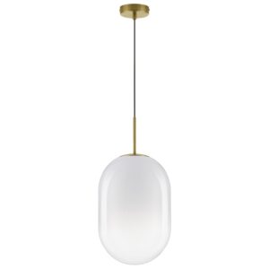 B&iacute;l&eacute; skleněn&eacute; z&aacute;věsn&eacute; světlo Nova Luce Chrysi 24 cm