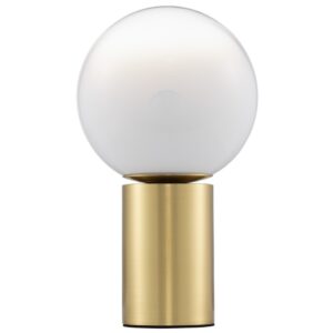 B&iacute;lo-zlat&aacute; skleněn&aacute; stoln&iacute; lampa Nova Luce Vita