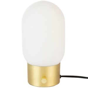 B&iacute;lo zlat&aacute; skleněn&aacute; stoln&iacute; lampa ZUIVER URBAN