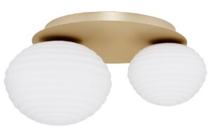 B&iacute;lo-zlat&eacute; skleněn&eacute; stropn&iacute; světlo Nova Luce Allen 45 cm