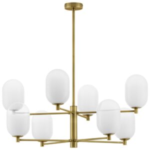 B&iacute;lo-zlat&eacute; skleněn&eacute; z&aacute;věsn&eacute; světlo Nova Luce Balor 80 cm