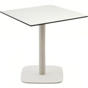 B&iacute;l&yacute; bistro stolek Kave Home Dina 68 x 68 cm