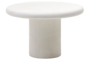 B&iacute;l&yacute; cementov&yacute; zahradn&iacute; j&iacute;deln&iacute; stůl Kave Home Addaia 120 cm