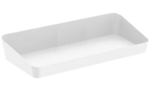 B&iacute;l&yacute; kovov&yacute; podnos Yamazaki Amenity 30 x 13