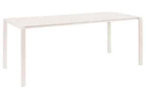 B&iacute;l&yacute; kovov&yacute; zahradn&iacute; j&iacute;deln&iacute; stůl ZUIVER VONDEL 214 x 97 cm
