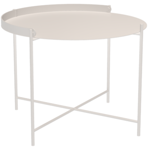 B&iacute;l&yacute; kovov&yacute; zahradn&iacute; konferenčn&iacute; stolek HOUE Edge 62 cm