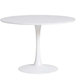 B&iacute;l&yacute; kulat&yacute; j&iacute;deln&iacute; stůl Marckeric Oda 110 cm