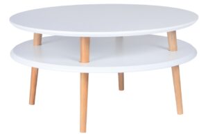 B&iacute;l&yacute; lakovan&yacute; konferenčn&iacute; stolek RAGABA UFO 70 cm