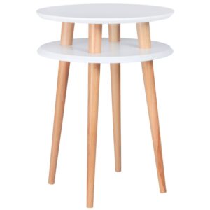 B&iacute;l&yacute; lakovan&yacute; odkl&aacute;dac&iacute; stolek RAGABA UFO 45 cm