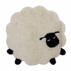 B&iacute;l&yacute; vlněn&yacute; koberec Bloomingville Dolly 84 cm