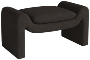 Bolia Tmavě hněd&aacute; boucl&eacute; podnožka Mielo 83 x 52 cm
