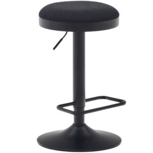 Čern&aacute; čalouněn&aacute; barov&aacute; židle Kave Home Zaib 58-80 cm