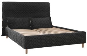 Čern&aacute; čalouněn&aacute; dvoulůžkov&aacute; postel Miuform Sleepy Luna 180 x 200 cm