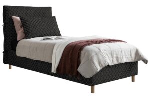 Čern&aacute; čalouněn&aacute; jednolůžkov&aacute; postel Miuform Sleepy Luna 90 x 200 cm
