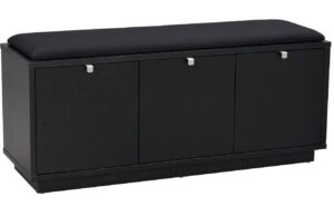 Čern&aacute; dubov&aacute; lavice ROWICO CONFETTI II. 106 cm s &uacute;ložn&yacute;m prostorem