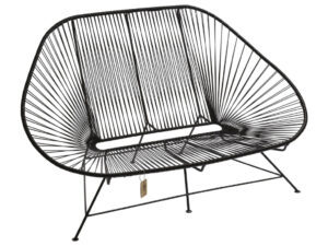 Čern&aacute; kovov&aacute; pohovka Acapulco 162 cm