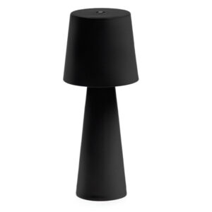 Čern&aacute; kovov&aacute; zahradn&iacute; stoln&iacute; LED lampa Kave Home Arenys S