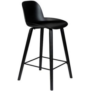Čern&aacute; plastov&aacute; barov&aacute; židle ZUIVER ALBERT KUIP ALL BLACK 66 cm