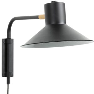 Čern&eacute; kovov&eacute; n&aacute;stěnn&eacute; světlo Kave Home Aria 36 cm