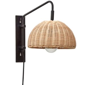 Čern&eacute; kovov&eacute; n&aacute;stěnn&eacute; světlo Kave Home Damila