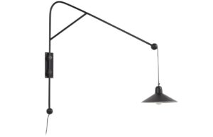 Čern&eacute; kovov&eacute; n&aacute;stěnn&eacute; světlo Kave Home Eleazar