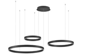 Čern&eacute; kovov&eacute; z&aacute;věsn&eacute; LED světlo Nova Luce Elowen 148 cm