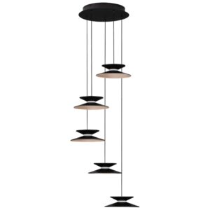 Čern&eacute; kovov&eacute; z&aacute;věsn&eacute; LED světlo Nova Luce Morfi 42 cm