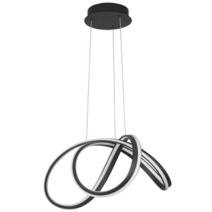 Čern&eacute; kovov&eacute; z&aacute;věsn&eacute; LED světlo Nova Luce Truno 52 cm