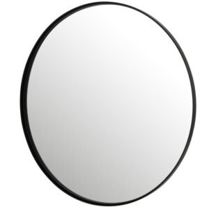 Čern&eacute; kovov&eacute; z&aacute;věsn&eacute; zrcadlo J-line Debina 110 cm